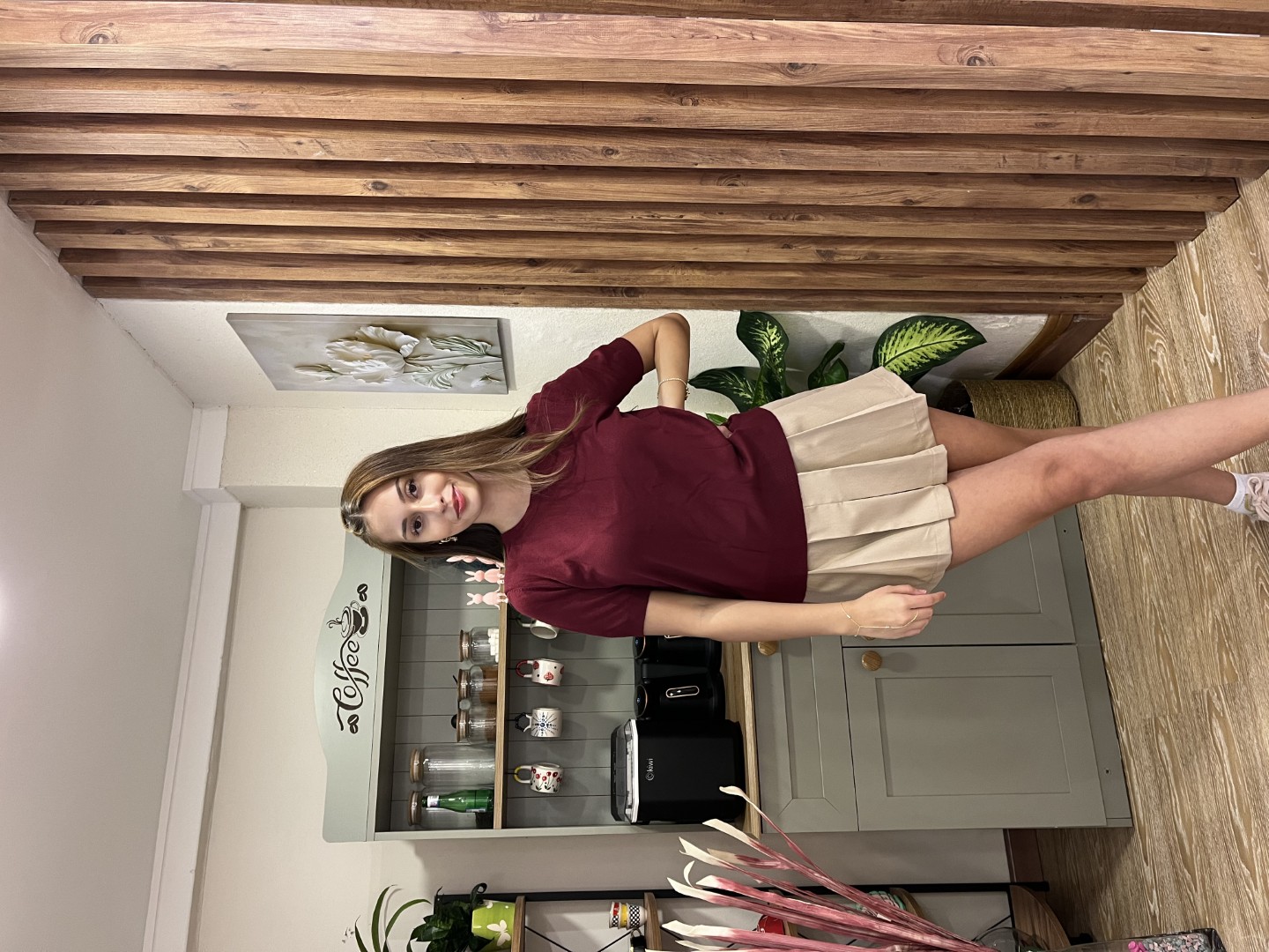 Bisiklet  Yaka Kısa Kol  Basic Triko Bluz Bordo STD