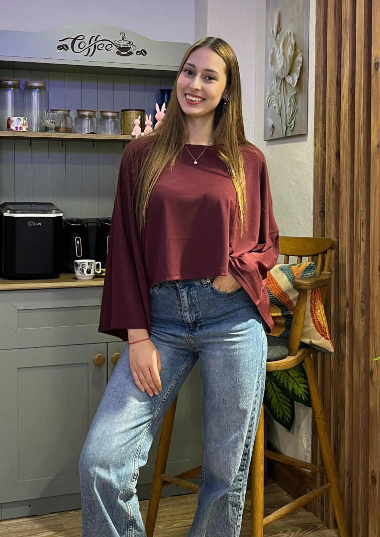 Pelerin Top Bordo