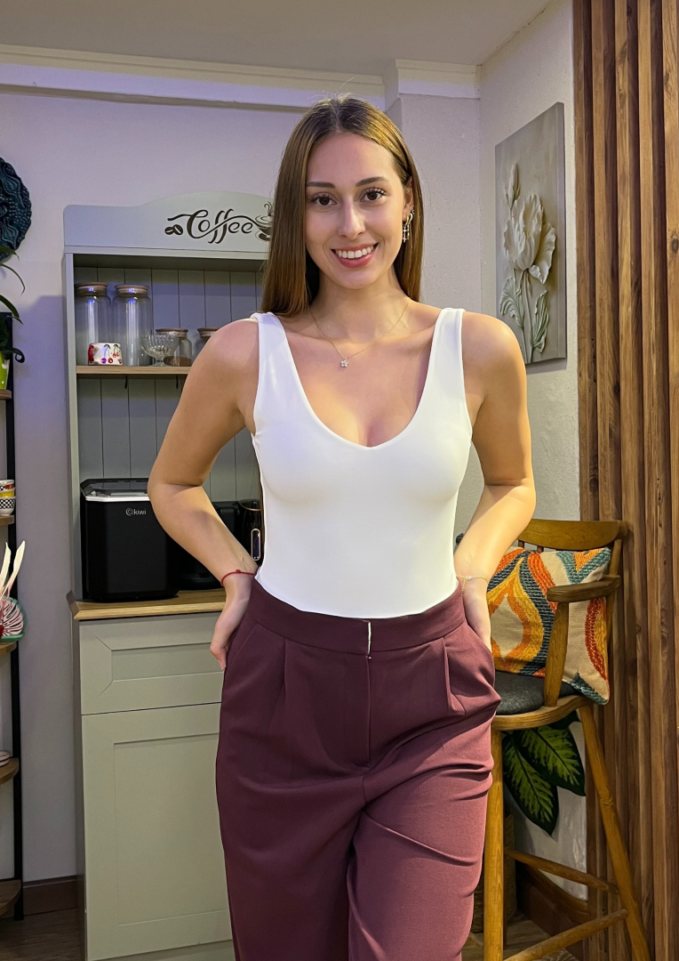 Alttan Çıtçıtlı Ekru Body 